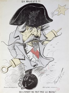 &39;Sua Majestade !!! Ou o vestido não faz o monge! &39;, Caricatura de Louis-Napoleon Bonaparte (1808-1873) 5 de setembro de 1870